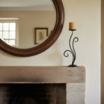 Hand Forged Iron Candle Holder 14" (35cm) Antique Patina Finish Single Plate Asymmetrical Scroll Centerpiece - Image 2