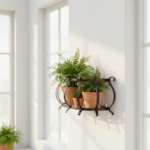 Hand Forged Wrought Iron Planter Basket (Available in Gold or Copper Patina) Wall Mounted Flower Holder - Image 4