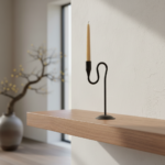 Hand Forged Iron Candlestick 12" (30cm) Antique Patina Finish Sculptural Serpentine Centerpiece - Image 4