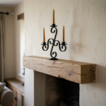 Hand Forged Iron Candelabra 13" (33cm) Antique Patina Finish 3 Light Scroll Centerpiece - Image 5