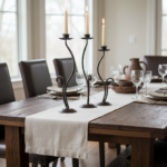 Hand Forged Iron Candlestick 15" (39cm) Antique Patina Finish Single Light Sweeping Scroll Centerpiece - Image 5