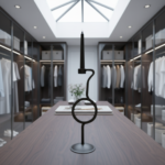 Hand Forged Iron Candlestick 13" (33cm) Antique Patina Finish Single Light Geometric Ring Centerpiece - Image 3