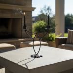 Hand Forged Iron Candelabra 13.5" (34cm) Antique Patina Finish  Geometric Arch Centerpiece - Image 2