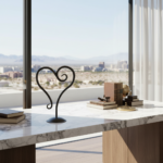 Hand Forged Iron Sculptural Decorative Object 10" (26cm) Antique Patina Finish Scrolled Heart Motif - Image 5