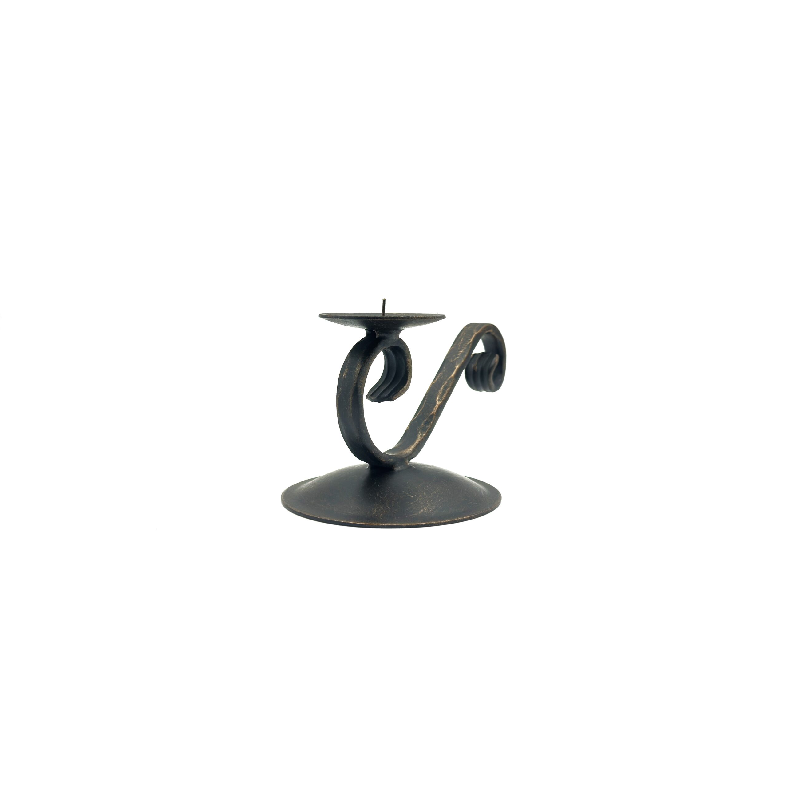 1002-2 Handmade Wrought Iron Abstract Desk Sculpture 12cm Antique Patina Decorative Art Object - Image 1