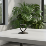 Handmade Wrought Iron Abstract Desk Sculpture 12cm Antique Patina Decorative Art Object - Image 2