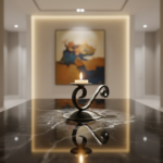 Handmade Wrought Iron Abstract Desk Sculpture 12cm Antique Patina Decorative Art Object - Image 4