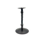 Hand Forged Wrought Iron Candle Holder 17cm Antique Patina Minimalist Spiral Stem Rustic Decor - Image 8