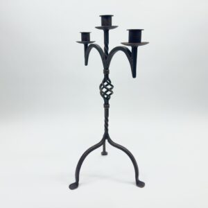 Hand Forged Iron Candelabra 24.5" (62cm) Bronze Electrostatic Finish Grand Tabletop Centerpiece