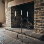 Hand Forged Iron Candelabra 24.5" (62cm) Bronze Electrostatic Finish Grand Tabletop Centerpiece - Image 4