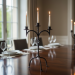 Hand Forged Iron Candelabra 24.5" (62cm) Bronze Electrostatic Finish Grand Tabletop Centerpiece - Image 2