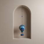 Hand Painted Ceramic Cappadocia Hot Air Balloon Ornament Blue XL 10cm Traditional Turkish Tile Art Hanging Decor - Image 2
