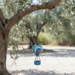 Hand Painted Ceramic Cappadocia Hot Air Balloon Ornament Blue L 7cm Traditional Turkish Tile Art Hanging Decor - Image 3