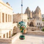 Hand Painted Ceramic Cappadocia Hot Air Balloon Ornament Emerald Green L 7cm Traditional Turkish Tile Art Hanging Decor - Image 2