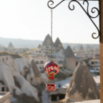 Hand Painted Ceramic Cappadocia Hot Air Balloon Ornament Red L 7cm Traditional Turkish Tile Art Hanging Decor - Image 3
