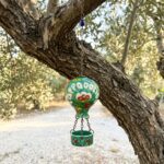 Hand Painted Ceramic Cappadocia Hot Air Balloon Ornament Forest Green L 7cm Traditional Turkish Tile Art Hanging Decor - Image 3
