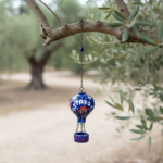 Hand Painted Ceramic Cappadocia Hot Air Balloon Ornament Navy Blue L 7cm Traditional Turkish Tile Art Hanging Decor - Image 3