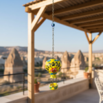 Hand Painted Ceramic Cappadocia Hot Air Balloon Ornament Yellow M 5cm Traditional Turkish Tile Art Hanging Decor - Image 2