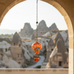 Hand Painted Ceramic Cappadocia Hot Air Balloon Ornament Orange M 5cm Traditional Turkish Tile Art Hanging Decor - Image 2