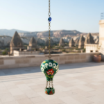 Hand Painted Ceramic Cappadocia Hot Air Balloon Ornament Emerald Green M 5cm Traditional Turkish Tile Art Hanging Decor - Image 2