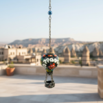 Hand Painted Ceramic Cappadocia Hot Air Balloon Ornament Black M 5cm Traditional Turkish Tile Art Hanging Decor - Image 2