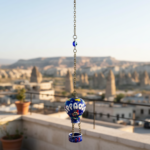 Hand Painted Ceramic Cappadocia Hot Air Balloon Ornament Navy Blue S 3cm Traditional Turkish Tile Art Hanging Decor - Image 2