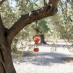 Hand Painted Ceramic Cappadocia Hot Air Balloon Ornament Orange S 3cm Traditional Turkish Tile Art Hanging Decor - Image 3