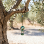 Hand Painted Ceramic Cappadocia Hot Air Balloon Ornament Emerald Green S 3cm Traditional Turkish Tile Art Hanging Decor - Image 3