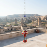 Hand Painted Ceramic Cappadocia Hot Air Balloon Ornament Red S 3cm Traditional Turkish Tile Art Hanging Decor - Image 2