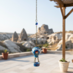 Hand Painted Ceramic Cappadocia Hot Air Balloon Ornament Blue S 3cm Traditional Turkish Tile Art Hanging Decor - Image 2