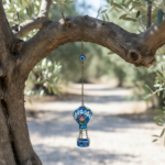Hand Painted Ceramic Cappadocia Hot Air Balloon Ornament Blue S 3cm Traditional Turkish Tile Art Hanging Decor - Image 3