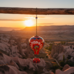 Hand Painted Ceramic Cappadocia Hot Air Balloon Ornament Orange XL 10cm Traditional Turkish Tile Art Hanging Decor - Image 2