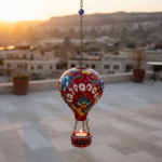 Hand Painted Ceramic Cappadocia Hot Air Balloon Ornament Red XL 10cm Traditional Turkish Tile Art Hanging Decor - Image 3