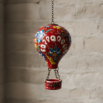 Hand Painted Ceramic Cappadocia Hot Air Balloon Ornament Red XL 10cm Traditional Turkish Tile Art Hanging Decor - Image 4