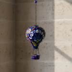 Hand Painted Ceramic Cappadocia Hot Air Balloon Ornament Navy Blue XL 10cm Traditional Turkish Tile Art Hanging Decor - Image 3