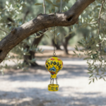 Hand Painted Ceramic Cappadocia Hot Air Balloon Ornament Yellow L 7cm Traditional Turkish Tile Art Hanging Decor - Image 3