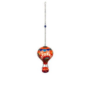 Hand Painted Ceramic Cappadocia Hot Air Balloon Ornament Orange XL 10cm Traditional Turkish Tile Art Hanging Decor