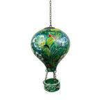Hand Painted Ceramic Cappadocia Hot Air Balloon Ornament Emerald Green XL 10cm Traditional Turkish Tile Art Hanging Decor - Image 4