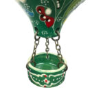 Hand Painted Ceramic Cappadocia Hot Air Balloon Ornament Emerald Green XL 10cm Traditional Turkish Tile Art Hanging Decor - Image 5