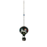 Hand Painted Ceramic Cappadocia Hot Air Balloon Ornament Black XL 10cm Traditional Turkish Tile Art Hanging Decor