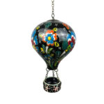 Hand Painted Ceramic Cappadocia Hot Air Balloon Ornament Black XL 10cm Traditional Turkish Tile Art Hanging Decor - Image 4
