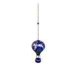 Hand Painted Ceramic Cappadocia Hot Air Balloon Ornament Navy Blue XL 10cm Traditional Turkish Tile Art Hanging Decor
