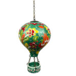 Hand Painted Ceramic Cappadocia Hot Air Balloon Ornament Forest Green XL 10cm Traditional Turkish Tile Art Hanging Decor - Image 5