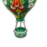 Hand Painted Ceramic Cappadocia Hot Air Balloon Ornament Forest Green XL 10cm Traditional Turkish Tile Art Hanging Decor - Image 6