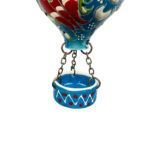 Hand Painted Ceramic Cappadocia Hot Air Balloon Ornament Blue L 7cm Traditional Turkish Tile Art Hanging Decor - Image 6