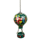 Hand Painted Ceramic Cappadocia Hot Air Balloon Ornament Emerald Green L 7cm Traditional Turkish Tile Art Hanging Decor - Image 5
