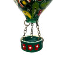 Hand Painted Ceramic Cappadocia Hot Air Balloon Ornament Emerald Green L 7cm Traditional Turkish Tile Art Hanging Decor - Image 6
