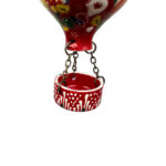 Hand Painted Ceramic Cappadocia Hot Air Balloon Ornament Red L 7cm Traditional Turkish Tile Art Hanging Decor - Image 7