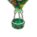 Hand Painted Ceramic Cappadocia Hot Air Balloon Ornament Forest Green L 7cm Traditional Turkish Tile Art Hanging Decor - Image 6