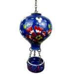 Hand Painted Ceramic Cappadocia Hot Air Balloon Ornament Navy Blue L 7cm Traditional Turkish Tile Art Hanging Decor - Image 5